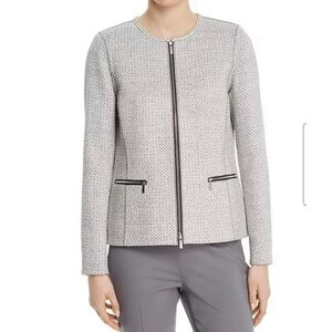 Lafayette 148 New York Kerrington Tweed Jacket Sz M Corporate Office Career